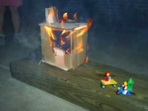 lego house on fire