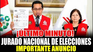 🚨 ¡ÚLTIMO MINUTO! CONFERENCIA DEL JURADO NACIONAL DE ELECCIONES IMPORTANTE ANUNCIO SOBRE GANADOR