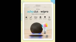 Amazon Echo Dot (5th Gen, Black) Combo with Wipro 9W LED Smart Color Bulb