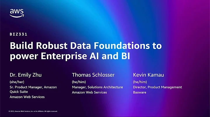 AWS re:Invent 2025 - Build robust data foundations to power enterprise AI and BI (BIZ331)