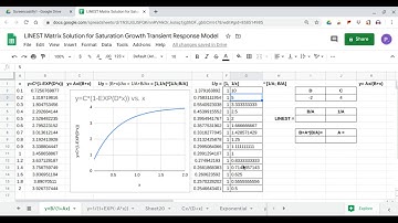 LINEST Matrix Solution for Saturation Growth Transient Response Model