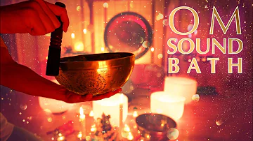 Om Sound Bath | Crystal & Tibetan Bowls with Ohm Chanting | Meditation Music for Sleep | Calm & Rest