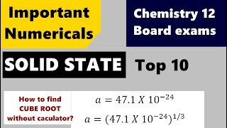 Important Solid State Numericals | Top 10 |12th Board Chemistry Exam | PDF