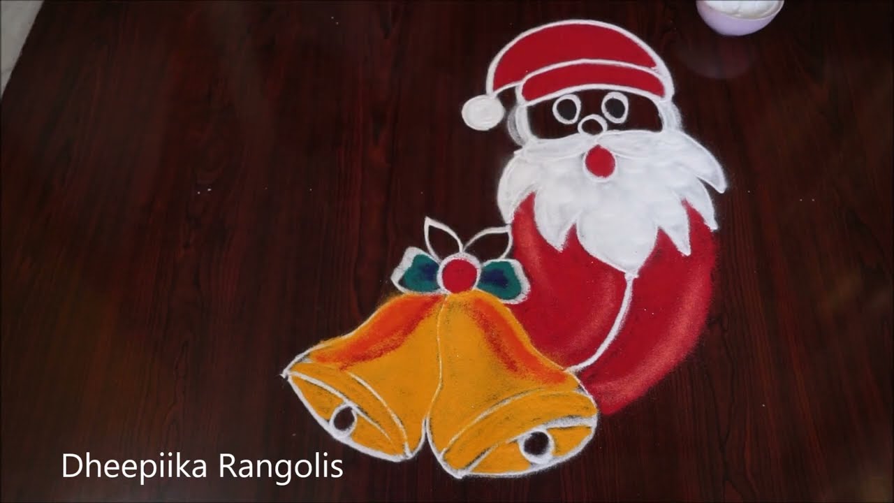 Christmas Special Rangoli | Easy Christmas Kolam | bell muggulu ...