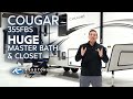 Newly innovated Cougar fifth wheel, the 355FBS. People are loving this master closet/bath combo!