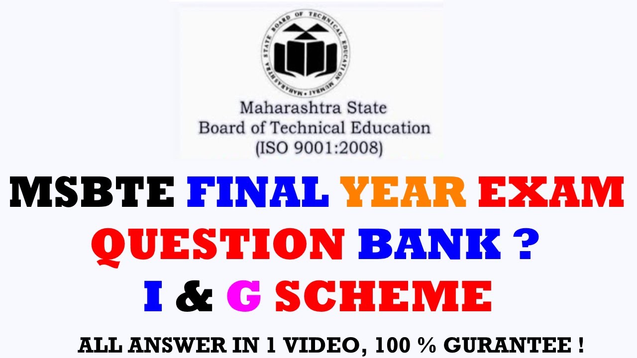 QUESTION BANK FOR MSBTE FINAL YEAR EXAM 2020 ! | I & G SCHEME |
