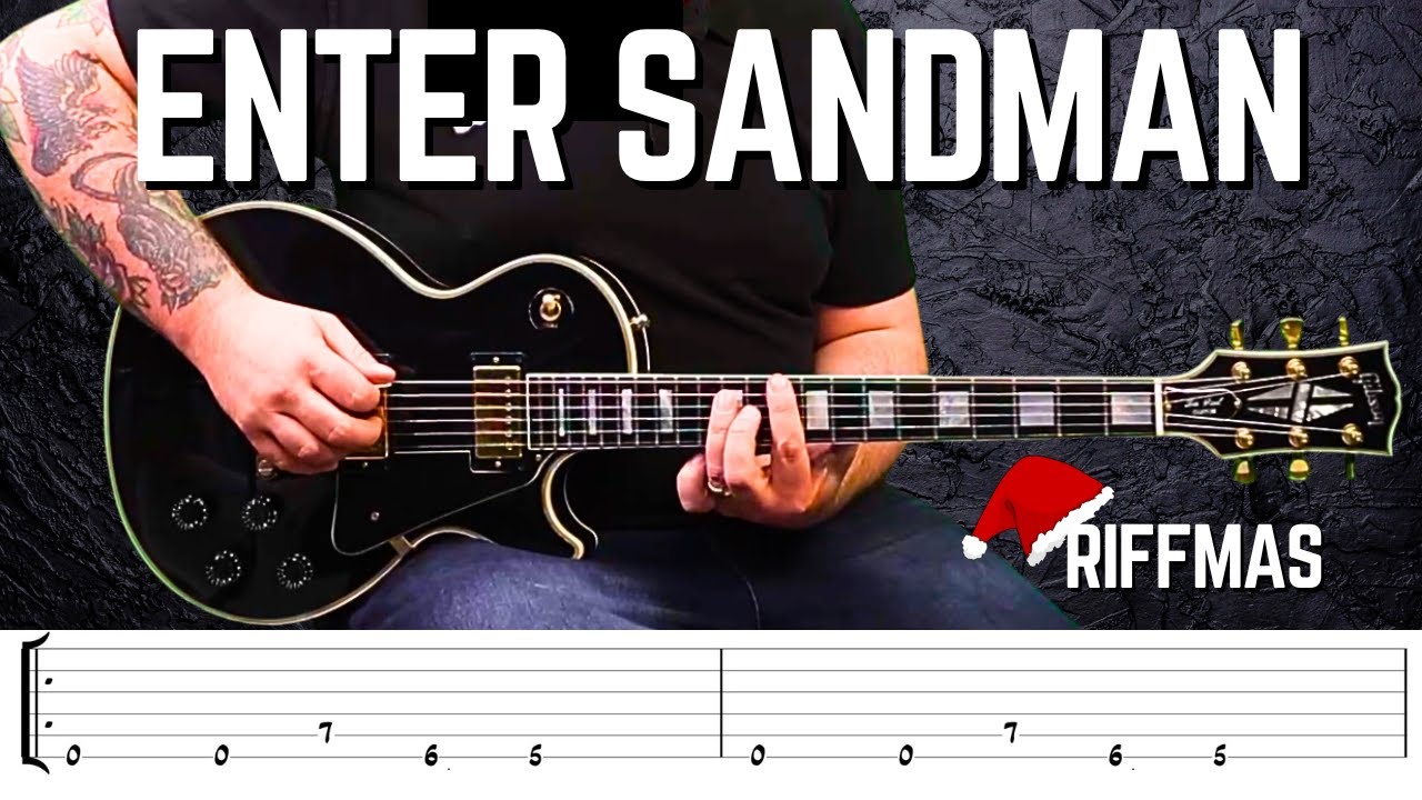 How To Play ENTER SANDMAN Main Riff Tutorial - Metallica Guitar Lesson