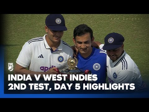 Gill claims his first series win 🏆 I India v West Indies 2nd Test, Day 5 Highlights I Fox Cricket
