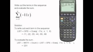 TI-83 - Sequences and Summations