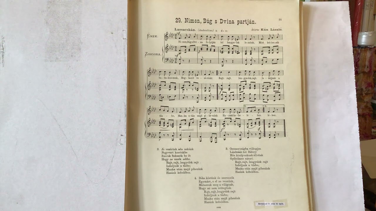 Dr. jur. Bene Ferenc Csángó szoprán kf.: 29. Nimen. Búg s Dvina partján