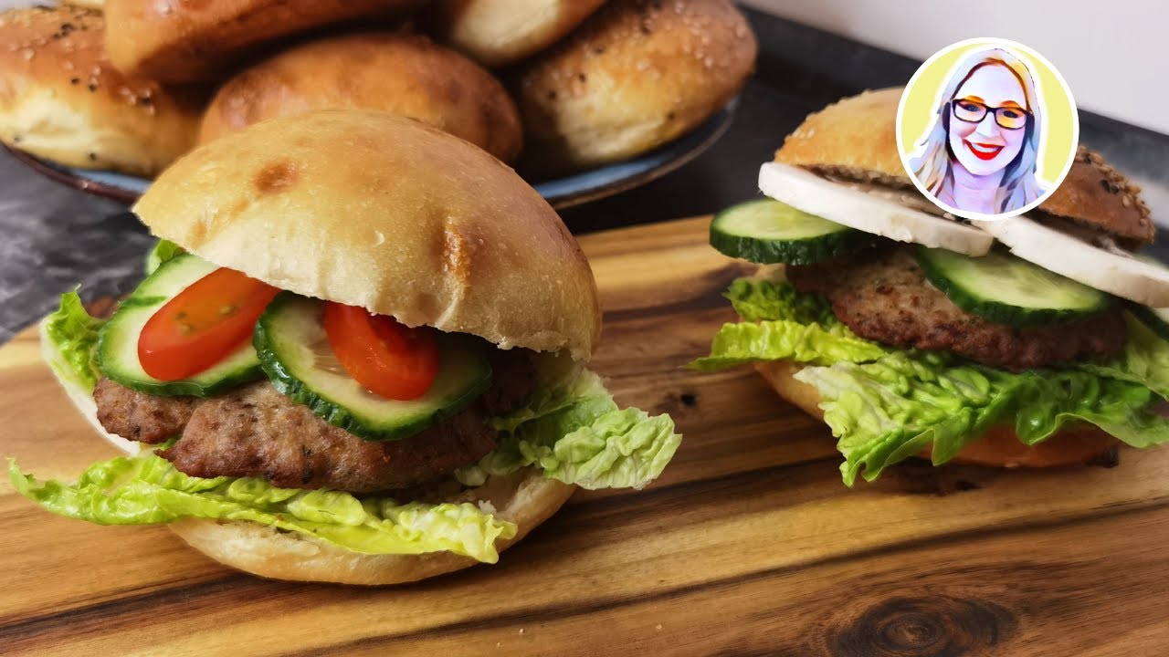 Perfekte Burger Buns selbstgemacht Fluffige HamburgerBrötchen ganz