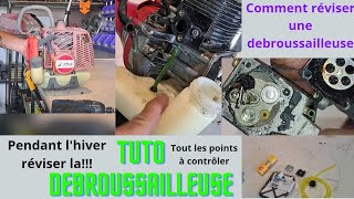 TUTO MÉCANIQUE.                  révision complète d'une debroussailleuse !!!