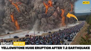 Huge Eruption in Yellowstone! Horrific Momen 7.2 Earthquake Swarm Beneath The Hot Springs Park