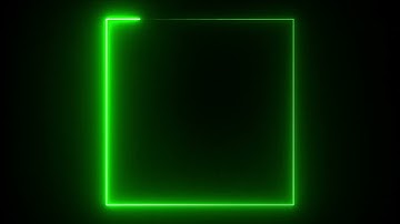 Green Neon Square Shape Glowing Lights Frame Animation Seamless Loop