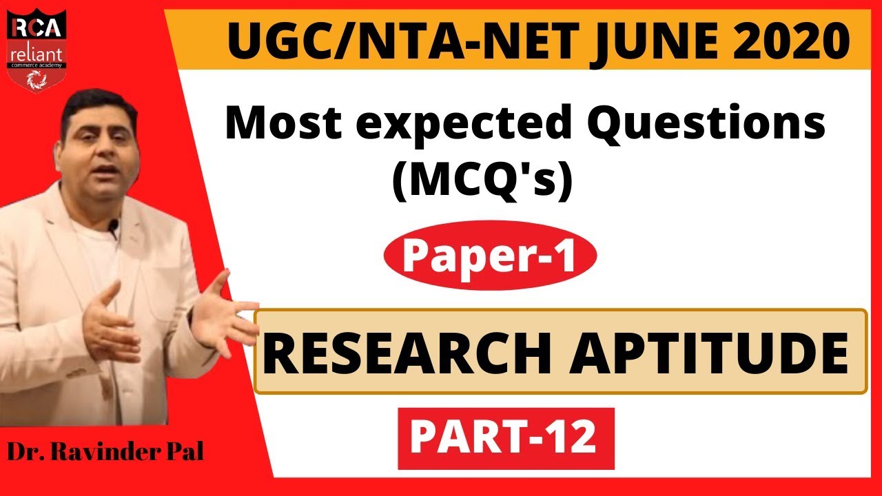 Part -12 | Research Aptitude MCQ | UGC NET Paper 1 | Free online classes for UGC NET Paper 1