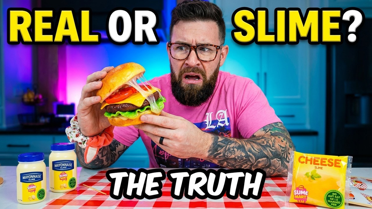 FAKE Cheeseburger Or REAL? | ZURU Slime Mart Challenge - YouTube