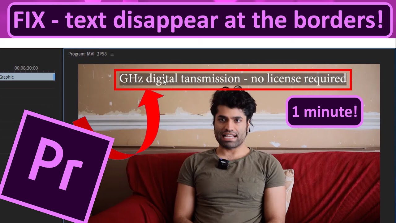 Why does my text disappear at the borders in Premiere Pro - YouTube