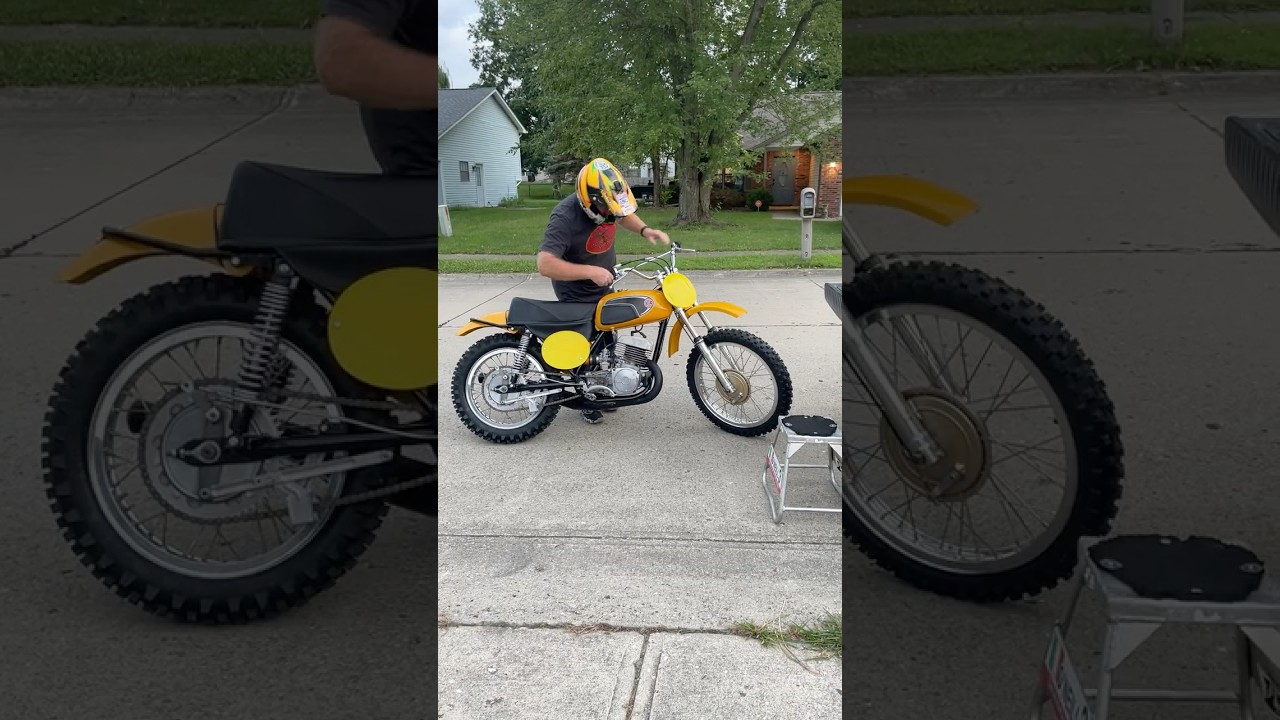 First Start & Ride On My New To Me 1972 CZ 400 Yellow Tanker Vintage Motocross MX Bike August 2025