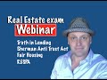 Webinar - Fair Housing, Anti Trust Act, RESPA, TILA