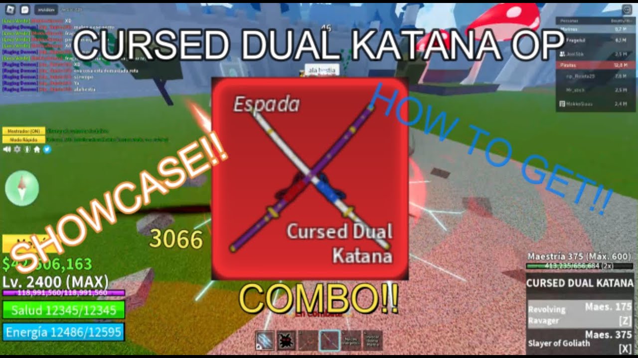 CURSED DUAL KATANA / LVL 2400(MAX) Blox Fruit account / Awaken