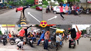 Street Flips Public reaction 😲😂 | Flips on Streets | Rajkumar karki