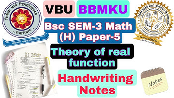 VBU UG BSC SEM-3 MATH(H) PAPER-5 THEORY OF REAL FUNCTION HANDWRITING NOTES  #DK_BABBU_MATHS_WALA