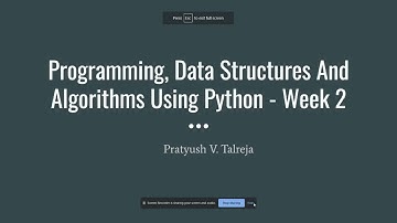 Week 2 - Programming, Data Structures And Algorithms Using Python