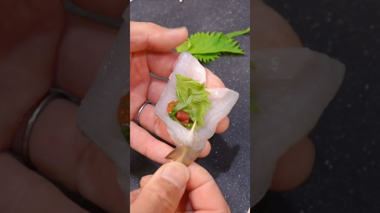 鱚の梅しそ包み天ぷら