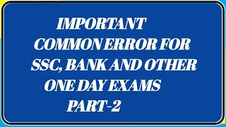 Common Error Part -2