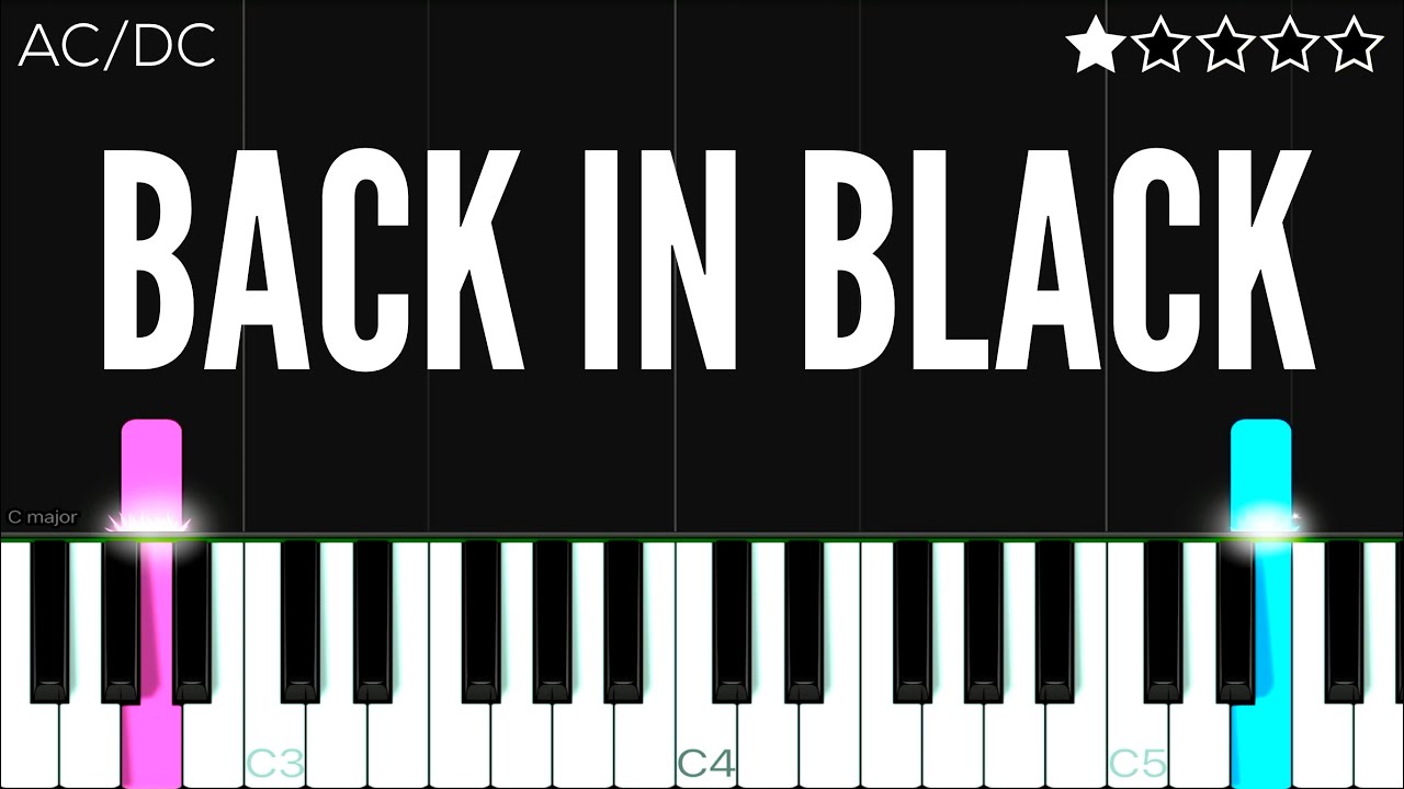 AC/DC - Back In Black | EASY Piano Tutorial - YouTube