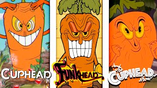 FUNKHEAD vs Cuphead vs Cuphead SHOW - Boss Root pack Comparison