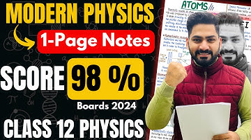 Modern Physics in 4 Pages | Digital Handwritten Notes | 1 Page Notes | Class 12 PHYSICS by Sunil Sir