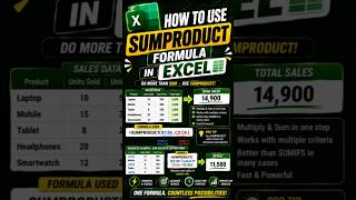 How to use SumProduct Formula in Execl