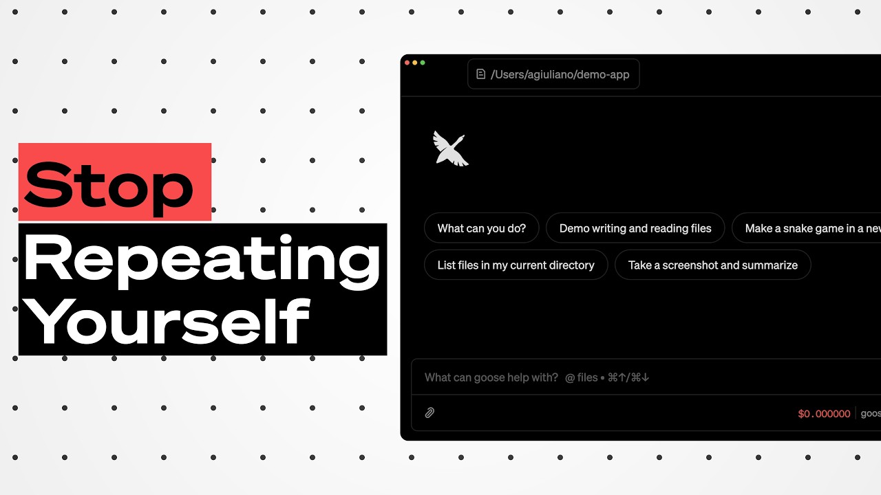 Stop Explaining Your Code to AI Every Single Time (Goose Hints Tutorial ...