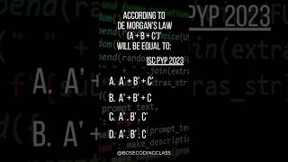 Boolean Algebra | ISC Computer Science | PYQ 2023 #isc #iitian  #Shorts