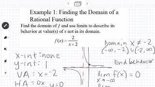 Graphs of Rational Functions (Section 2.6)