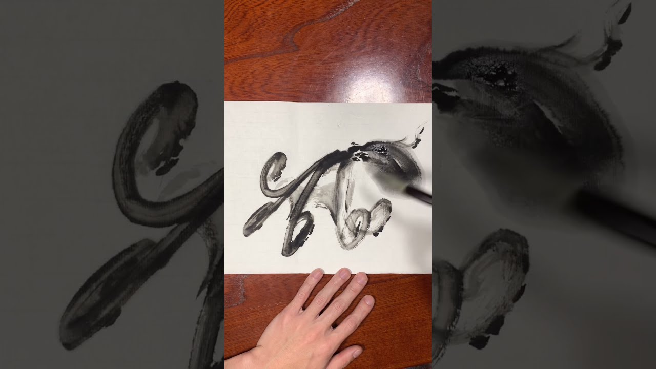 Shorts/1 minute!] How to draw an octopus with ink painting