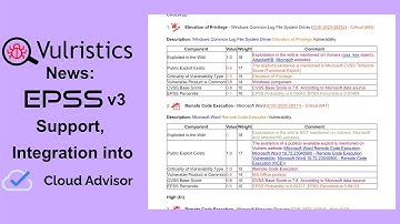 Vulristics News: EPSS v3 Support, Integration into Cloud Advisor