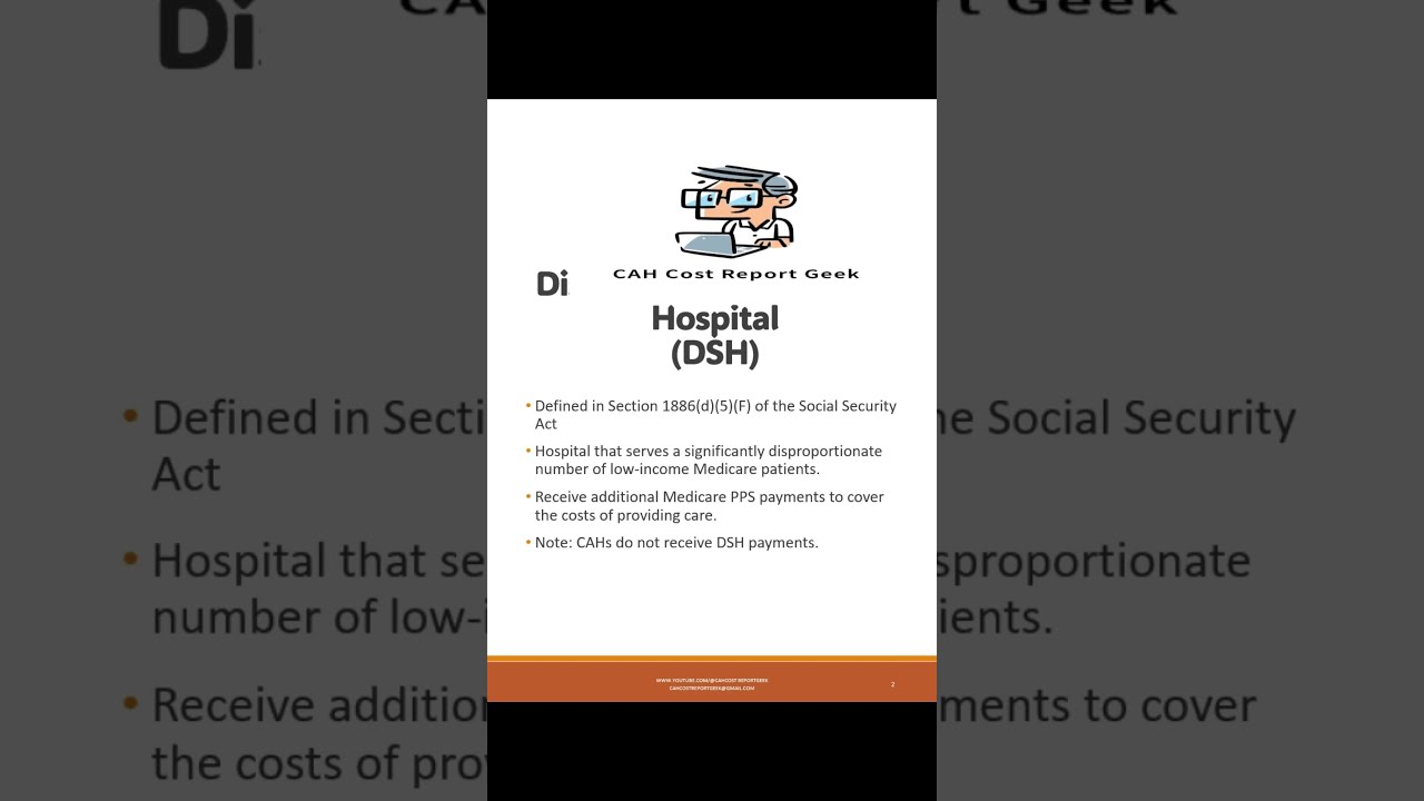 Disproportionate Share Hospital DSH Medicare Cost Report Acronyms And Definitions