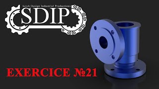 Cad/Cam Solidworks exercice N°21 for beginners