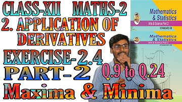 Class-XII/Maths-2/2: Application of Derivatives /Exercise-2.4/Part-2/Maxima and Minima