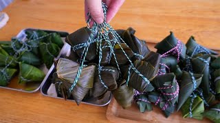 学会粽叶的处理粽子的包法粽子的馅料超详细保姆级教程做法