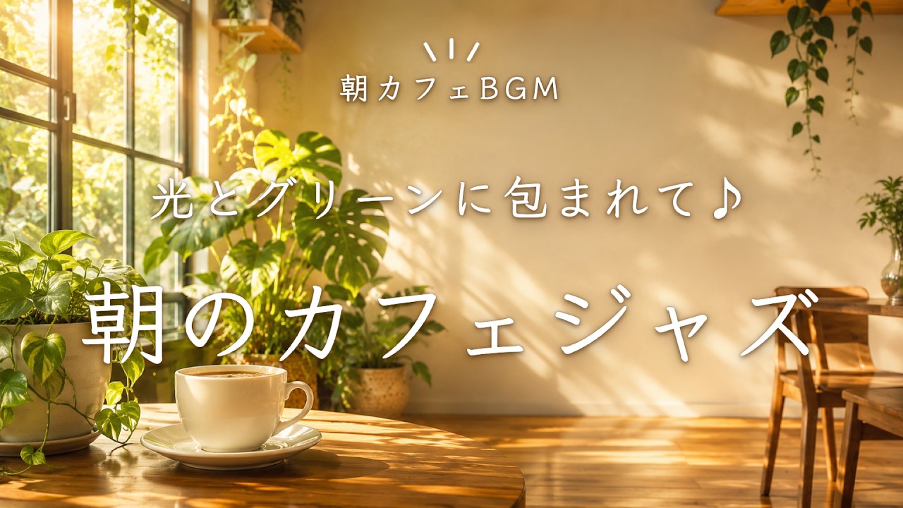 ジャズBGM】朝の光とグリーンあふれる窓辺のカフェで｜作業・読書