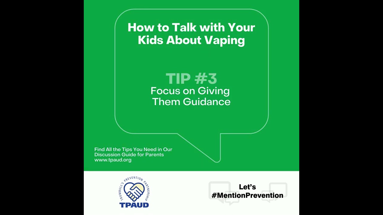 Let's #MentionPrevention – Tips to talk to your kids about vaping.