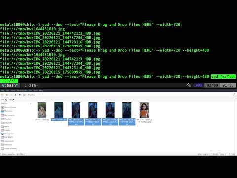 Drag and Drop Shell Script with YAD