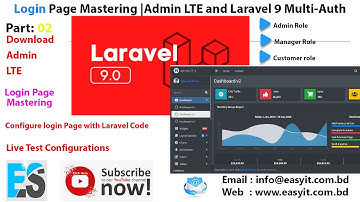 Part: 02 - Login Page Mastering  with Admin LTE and  Laravel 9  | Multi-AUTH |  Easy Solution
