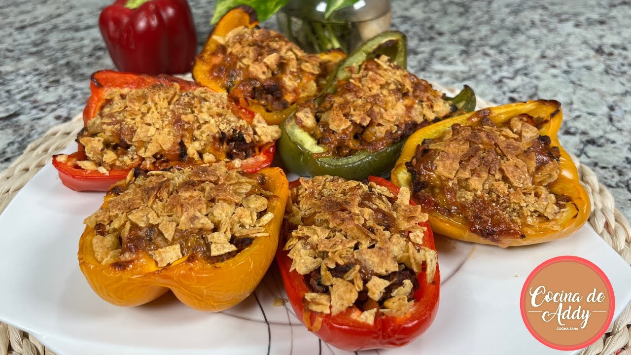Comida Saludable PIMIENTOS RELLENOS p/Bajar Colesterol, Diabetes, Dieta ALMUERZO O CENA| RecetasAddy