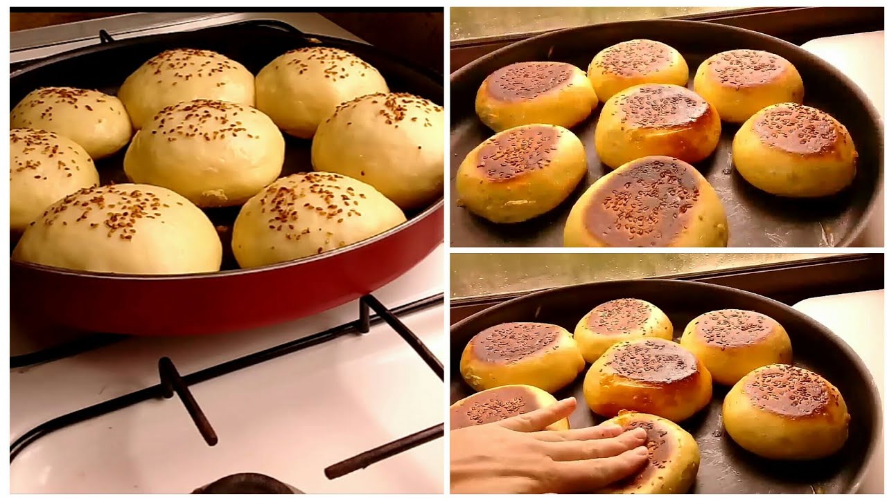 خبز البرجر بدون فرن!!!والنتيجةمبهرة😱!! burger bread  without oven f