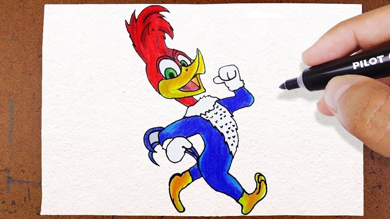COMO DESENHAR O PICA PAU DO FILME, COLORINDO DESENHOS FAMOSOS