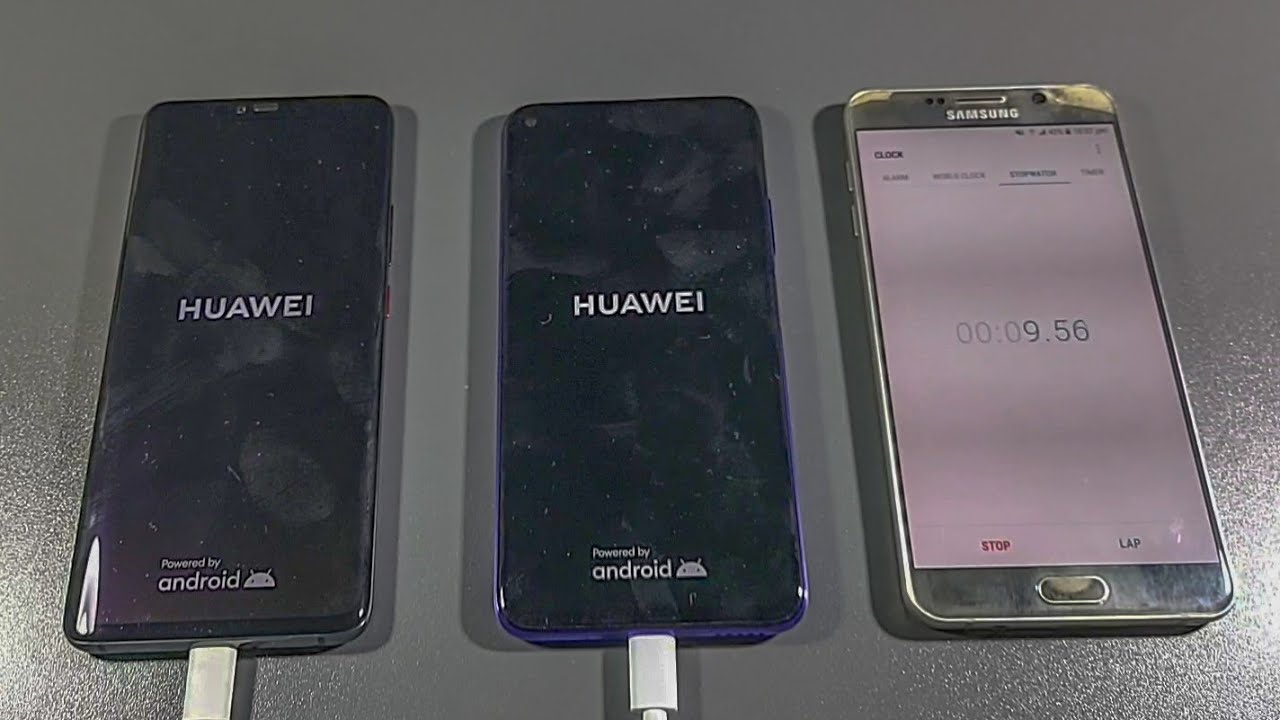 Huawei Mate 20 Pro vs Huawei Nova 5T Fast Charging Test